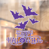 Happy Halloween vleermuizen paarse cool spooky Raamsticker (Vel 2)