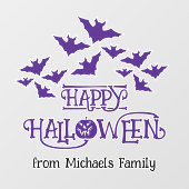 Happy Halloween vleermuizen paarse cool spooky Raamsticker (Vel)