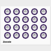 Happy Halloween vleermuizen paarse zwarte spooky J Ronde Sticker (Vel)
