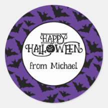 Happy Halloween vleermuizen paarse zwarte spooky J