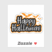 Happy Halloween vleermuizen sticker (Vel)