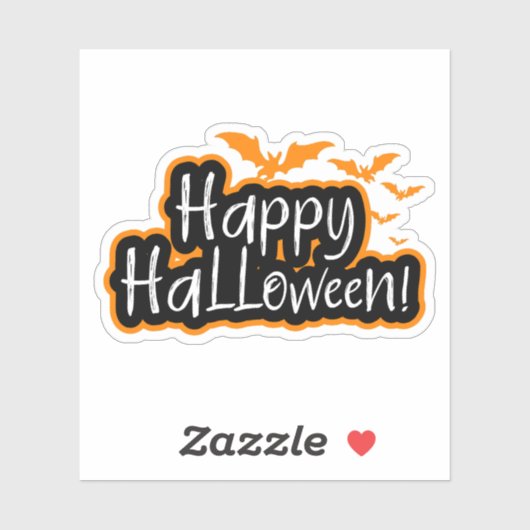 Happy Halloween vleermuizen sticker (Vel)