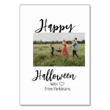 Happy Halloween voeg familienaam foto toe zwart si