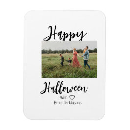Happy Halloween voeg familienaam foto toe zwart si Magneet