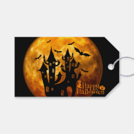 Happy Halloween (volledige maan) Cadeaulabel
