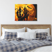 Happy Halloween (volledige maan) Canvas Afdruk (Insitu (Slaapkamer))
