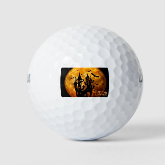 Happy Halloween (volledige maan) Golfballen (Voorkant)