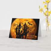 Happy Halloween (volledige maan) Kaart (Gele Bloem)