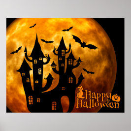 Happy Halloween (volledige maan) Poster
