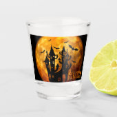 Happy Halloween (volledige maan) Shot Glas (Voorkant)