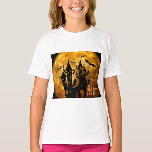 Happy Halloween (volledige maan) T-shirt (Voorkant)