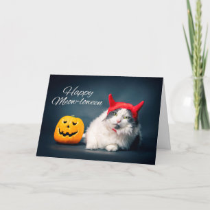 Happy Halloween voor iedereen die kat in Devil Cos Feestdagen Kaart
