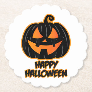 Happy Halloween voor mannen en vrouwen - Pumpkin H Kartonnen Onderzetters