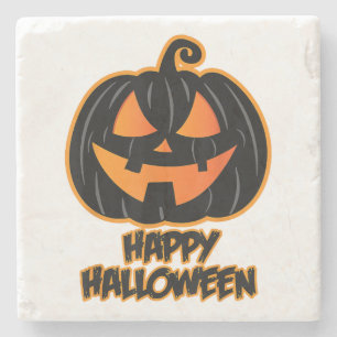 Happy Halloween voor mannen en vrouwen - Pumpkin H Stenen Onderzetter