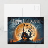 Happy Halloween | Vreselijk spookhuis Briefkaart (Voorkant / Achterkant)
