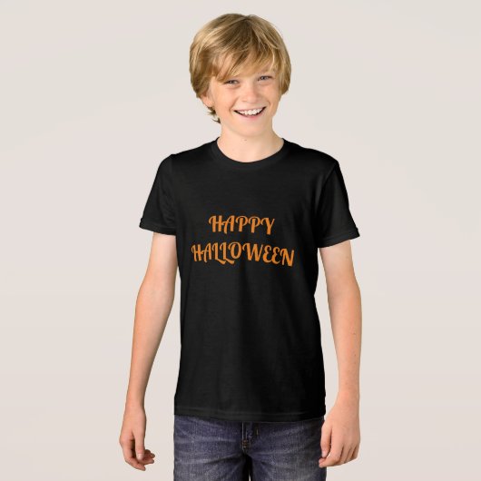 Happy Halloween Vrouwen Sinaasappel Zwart Tri-Blend Shirt (Voorkant volledig)