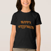Happy Halloween Vrouwen Sinaasappel Zwart Tri-Blend Shirt (Voorkant)