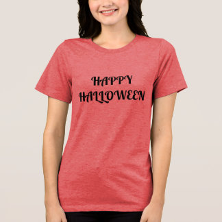Happy Halloween Vrouwen Sinaasappel Zwart Tri-Blend Shirt