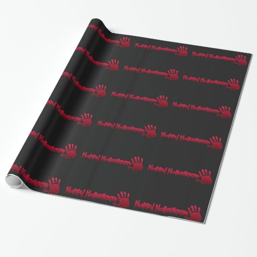 Happy Halloween w/hand Cadeaupapier (Uitgerold)