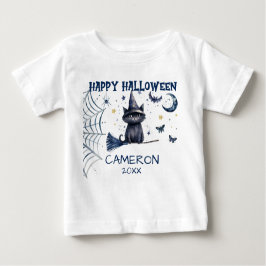 Happy Halloween Waterverf Cat - Baby T-shirt