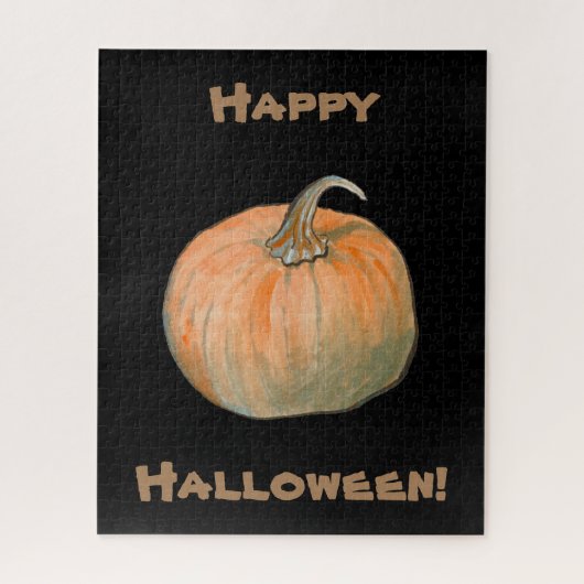 Happy Halloween Waterverf Pumpkin Legpuzzel (Verticaal)