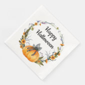 Happy Halloween Waterverf Pumpkin Wreath Servet (Hoek)