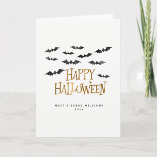 Happy Halloween Waterverf vleermuizen Kaart