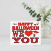 Happy Halloween We houden van je Briefkaart (Staand voorkant)