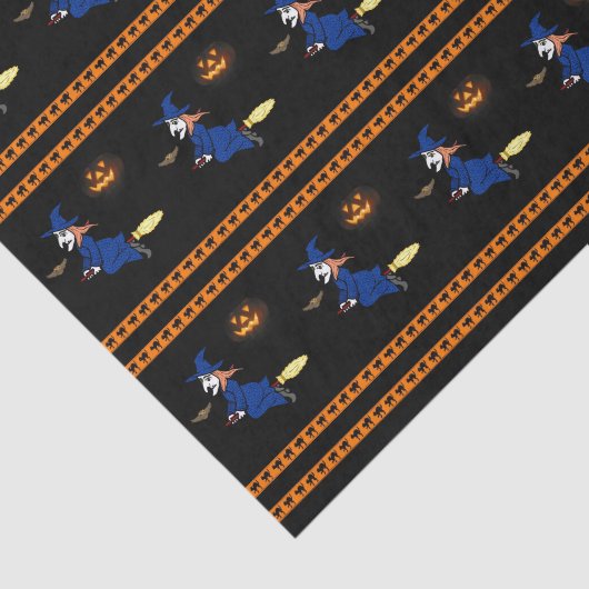 Happy Halloween-weefselpapier, heks Tissuepapier (Detail)