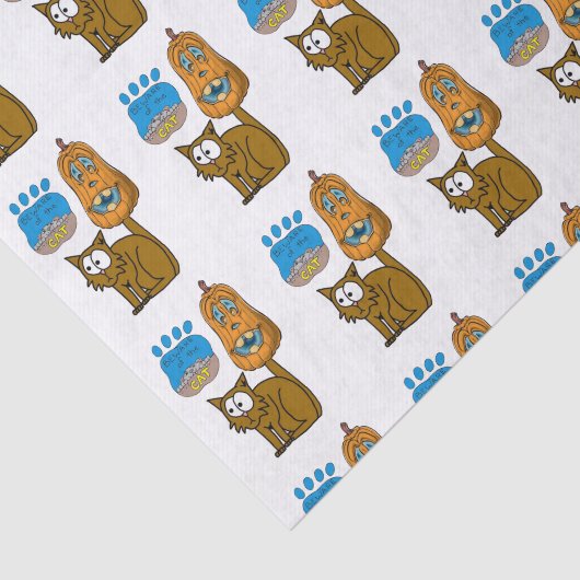 Happy Halloween-weefselpapier, kat Tissuepapier (Detail)