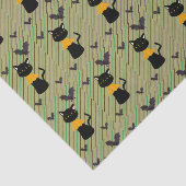 Happy Halloween-weefselpapier, zwarte kat Tissuepapier (Detail)