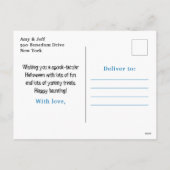 Happy Halloween Weerwolf Blauw Feestdagenkaart (Achterkant)