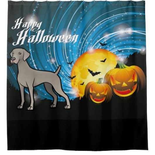 Happy Halloween Weimaraner Douchegordijn (Voorkant)