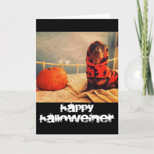 Happy Halloween Weiner Sausage Dog Greetings Card Kaart