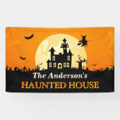 Happy Halloween - Welkom bij Creepy Haunted House Spandoek (Horizontaal)
