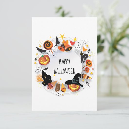 Happy Halloween Wenskaart (Staand voorkant)