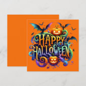 Happy Halloween Wenskaart (Voorkant / Achterkant)