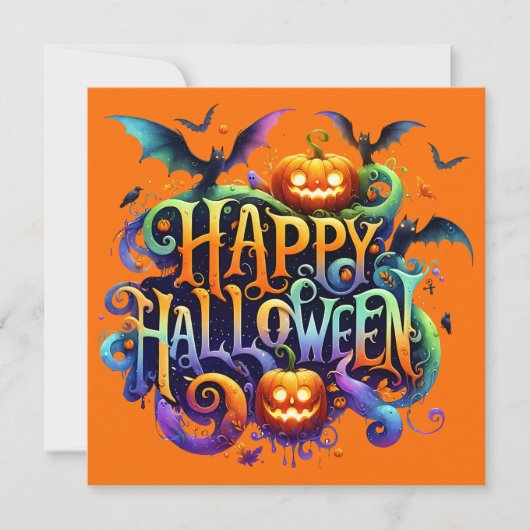 Happy Halloween Wenskaart (Voorkant)