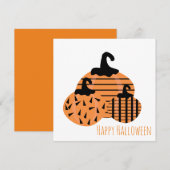 Happy Halloween Wenskaart | Geo Pumpkins Bedankkaart (Voorkant / Achterkant)