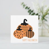 Happy Halloween Wenskaart | Geo Pumpkins Bedankkaart (Staand voorkant)