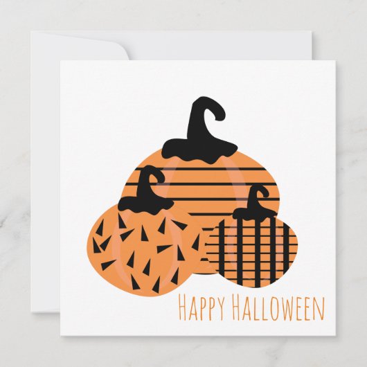 Happy Halloween Wenskaart | Geo Pumpkins Bedankkaart (Voorkant)
