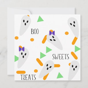 Happy Halloween Wenskaart Ghost Confetti Bedankkaart