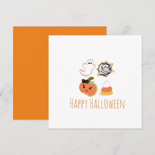 Happy Halloween Wenskaart | Koekjesbehandelingen Bedankkaart (Voorkant / Achterkant)