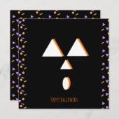 Happy Halloween Wenskaart | Pumpkin Face Fun Bedankkaart (Voorkant / Achterkant)