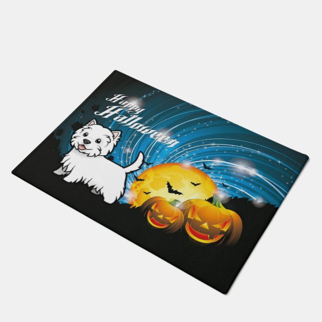 Happy Halloween West Highland Terrier Deurmat (Schuin)