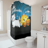 Happy Halloween West Highland Terrier Douchegordijn (In situ)