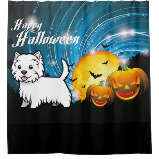 Happy Halloween West Highland Terrier Douchegordijn (Voorkant)