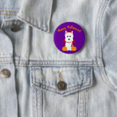 Happy Halloween Westie Devil Ronde Button 5,7 Cm (In situ)