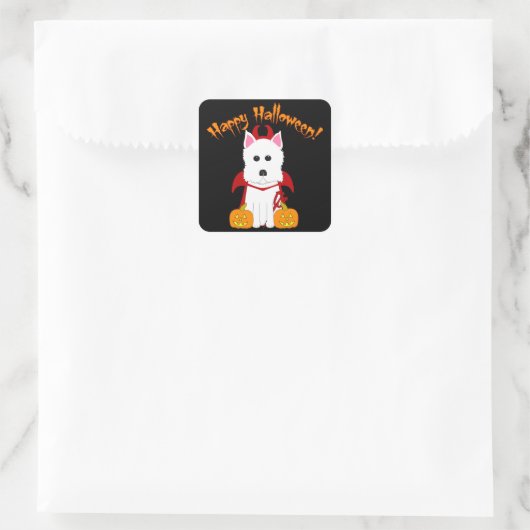 Happy Halloween Westie Devil Stickers (Tas)