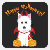 Happy Halloween Westie Devil Stickers (Voorkant)